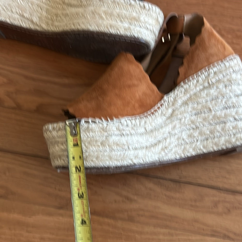 Chloe – authentic -Lauren suede espadrille wedge double ankle wrap, sandal - Picture 8 of 8